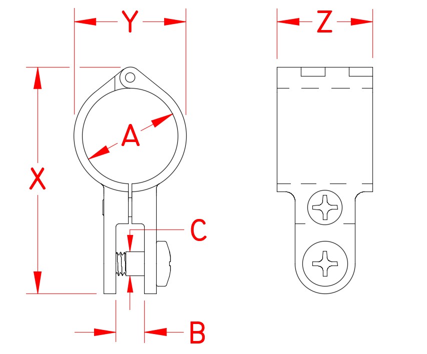 Stainless Steel Hinged Top Slide, Railing and Bimini, S3683-0000, S3683-0001, Line Drawing